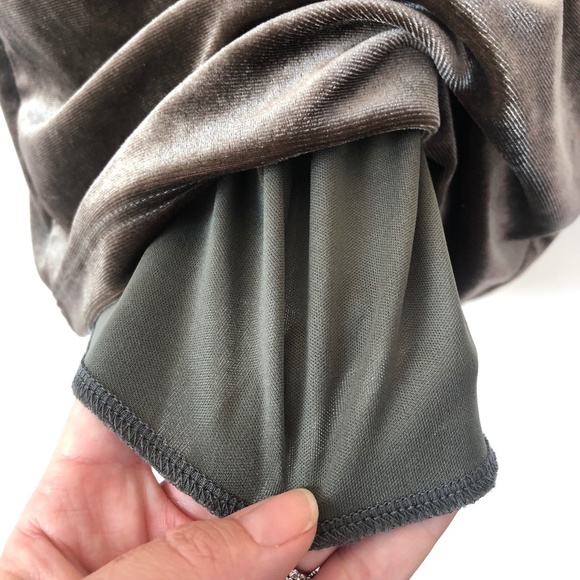Meek Warm Gray Velvet Mini Dress - Size S - Picture 4 of 10